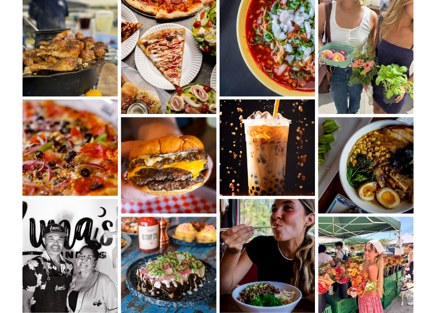 a gallery collage of restaurant images featuring food photography taken by Black X Marketing